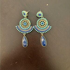 Blue & Gold Earrings